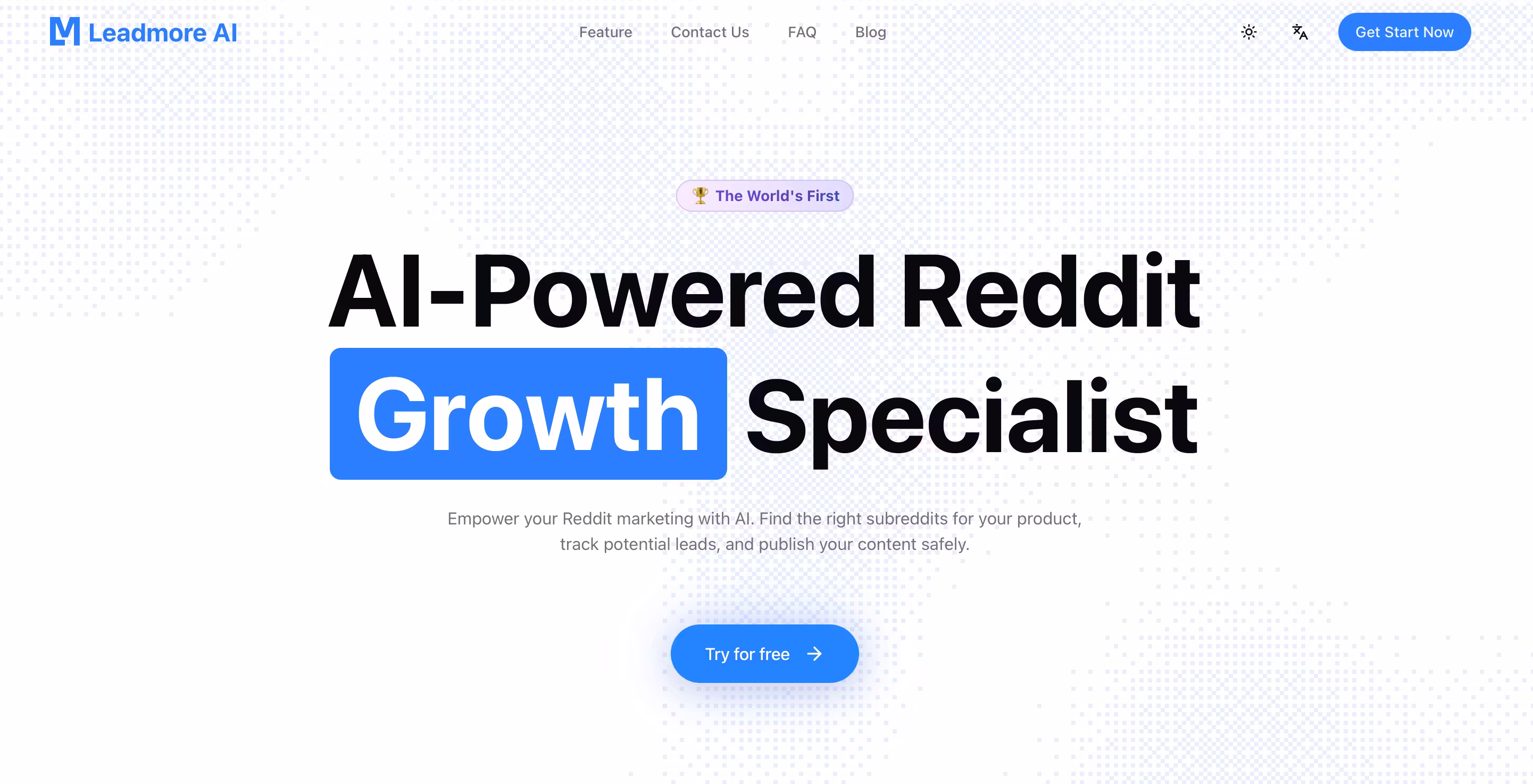 Leadmore AI Homepage