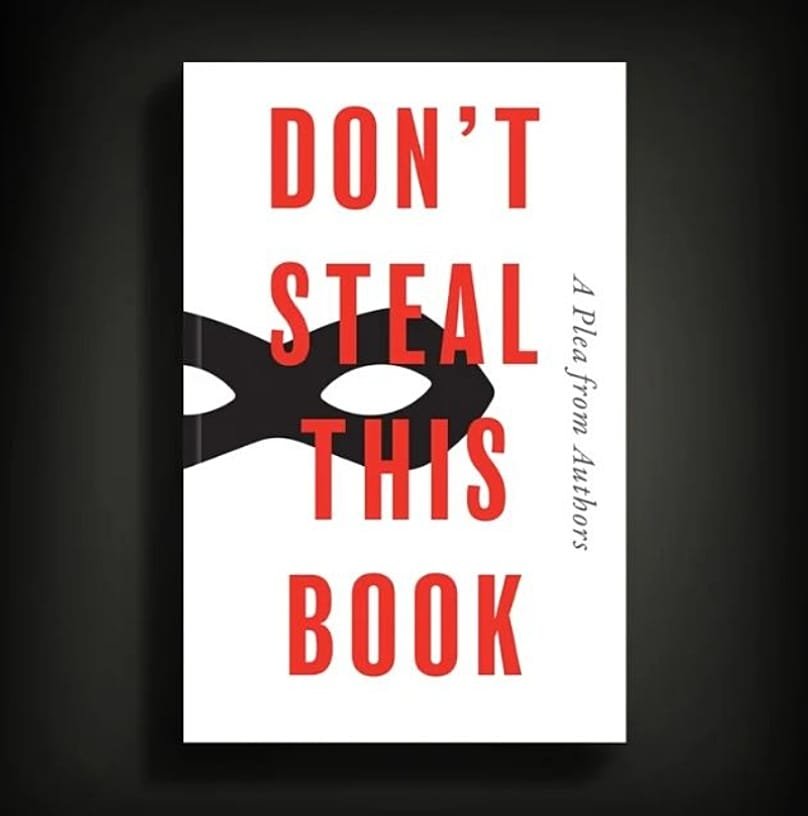 Don't Steal This Book - empty protest book at London Book Fair 2026