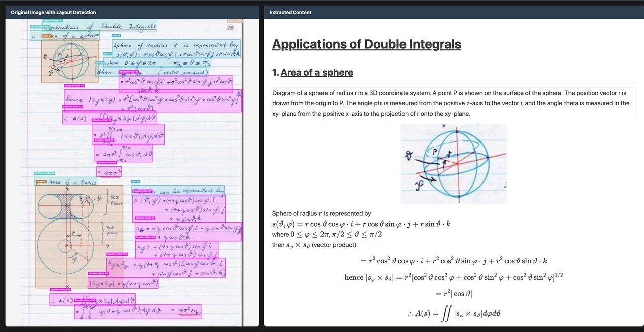 Chandra OCR 2 recognizing handwritten mathematical equations