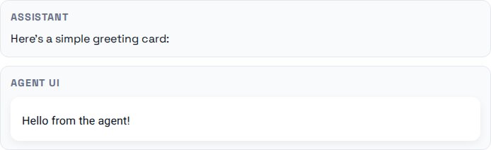 AI agent generating a live UI component inside a chat conversation