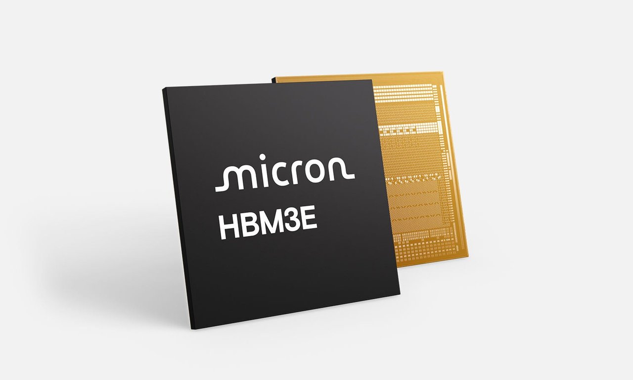 Micron HBM3E memory chips front and back view