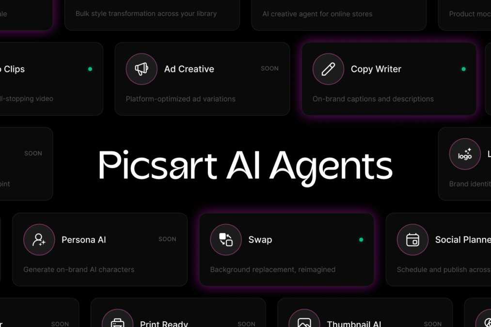 Picsart AI agents marketplace showing the creative AI assistant interface