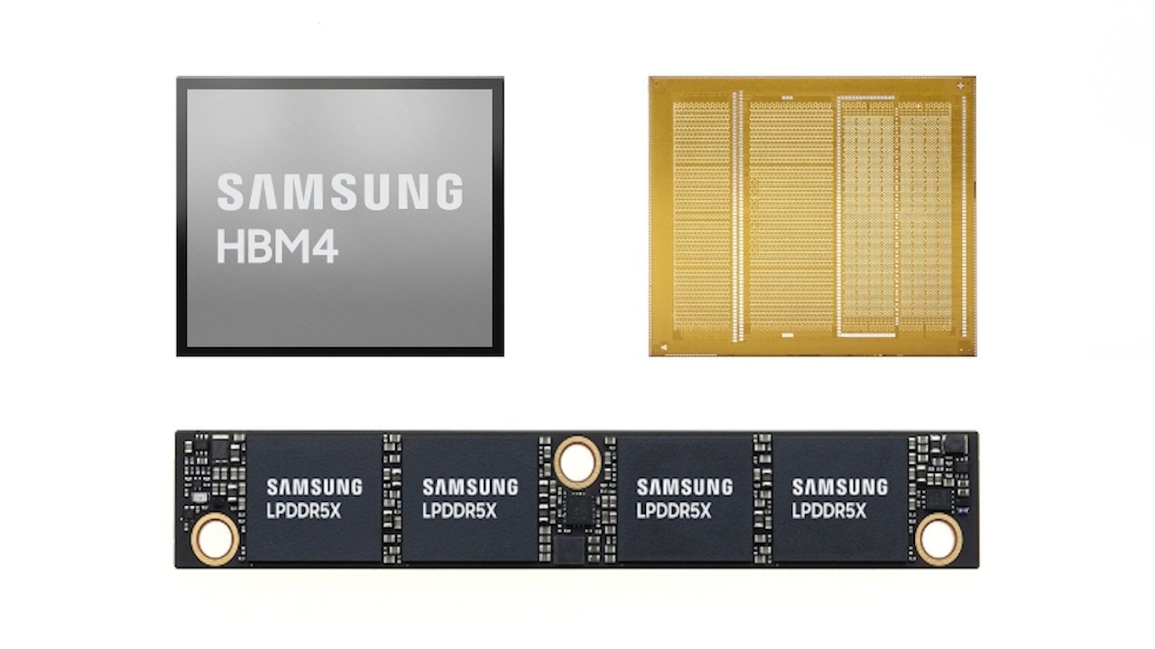 Samsung HBM4E AI memory chip displayed at NVIDIA GTC 2026