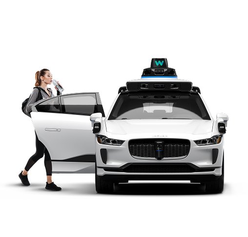 Waymo autonomous vehicle on city street