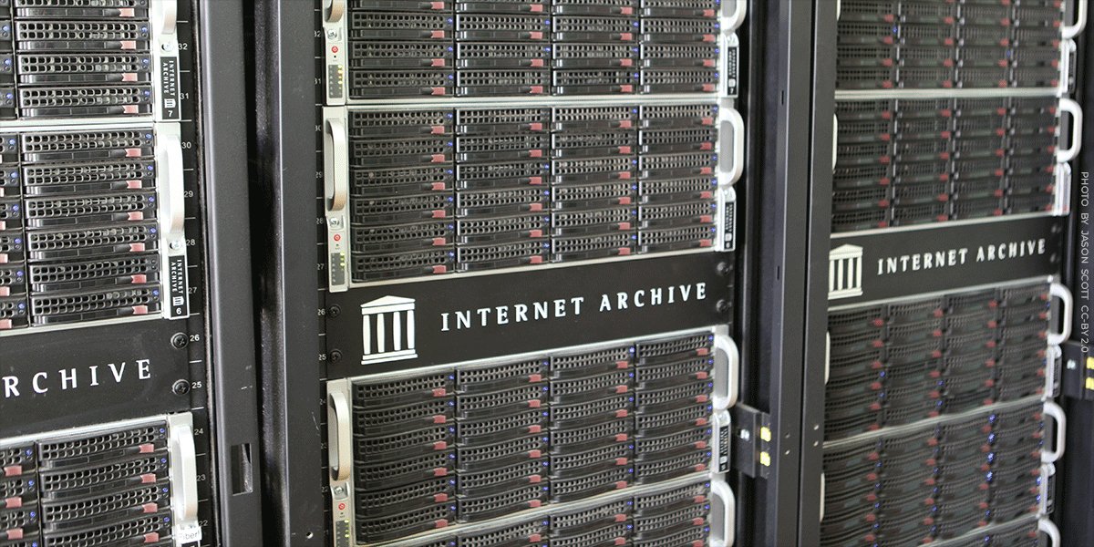 Internet Archive server racks storing over 1 trillion web pages