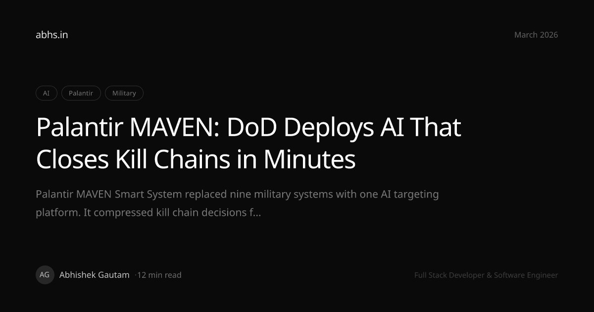 Palantir Maven Smart System overview