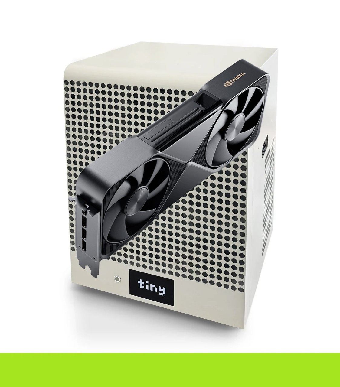 Tinybox Green V2 with Blackwell GPUs — a compact AI computer