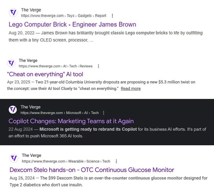 Before and after comparison of AI-rewritten headlines in Google Search