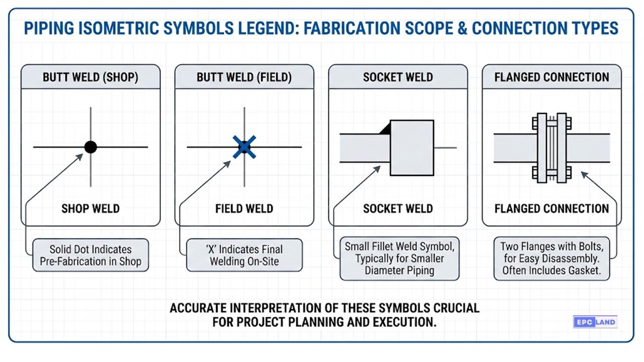 Piping isometric weld symbols legend — the technical details LaChance's AI app extracts automatically