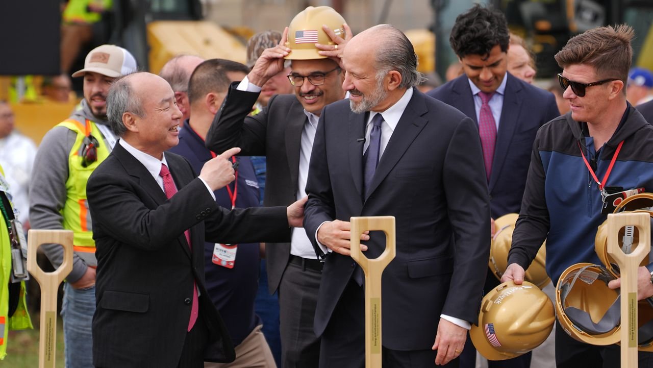 SoftBank CEO Masayoshi Son and U.S. Commerce Secretary Howard Lutnick at the PORTS Technology Campus groundbreaking in Piketon, Ohio