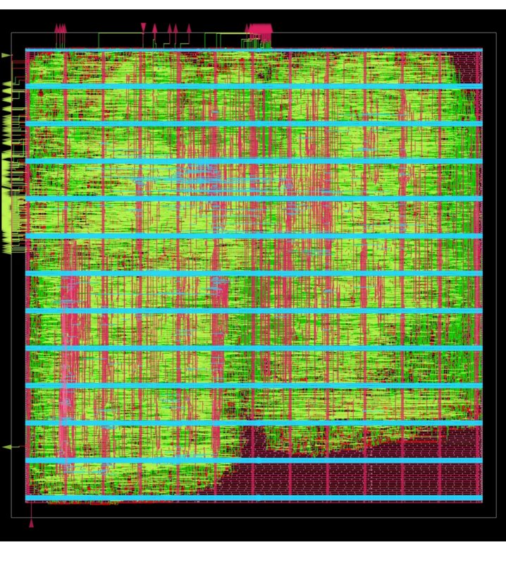 GDSII chip layout of VerCore, the AI-designed RISC-V CPU
