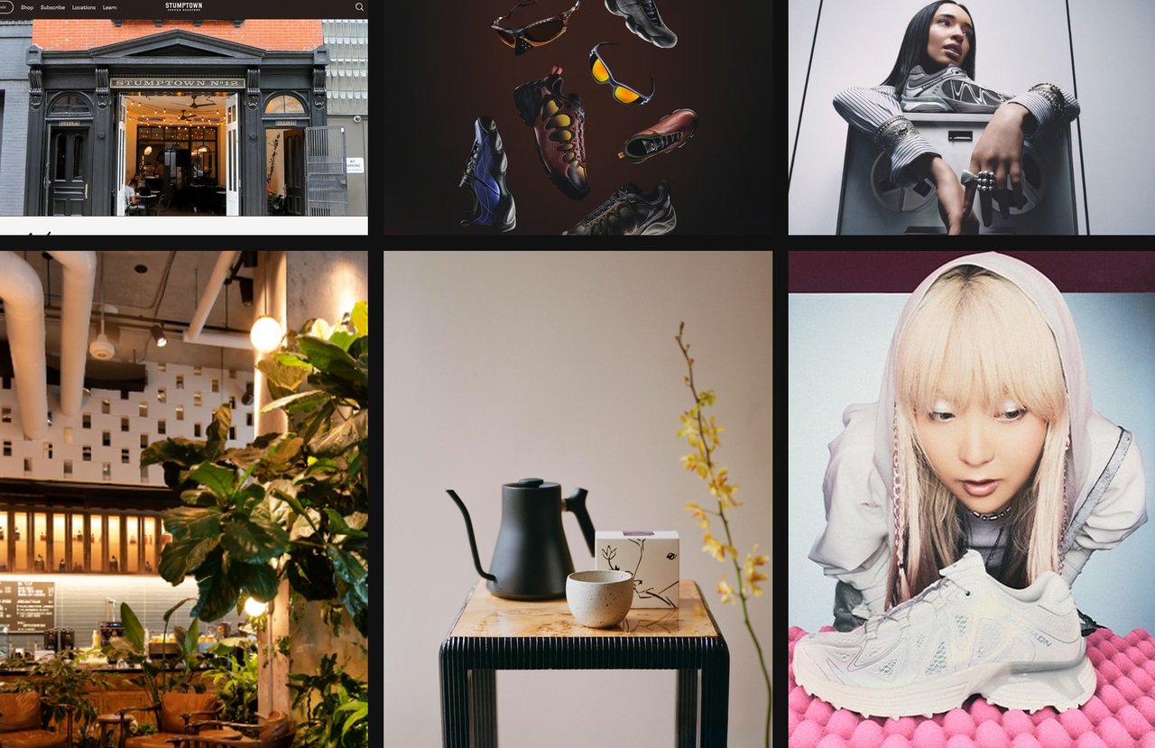 OpenAI frontend design mood board showing various visual styles and aesthetics