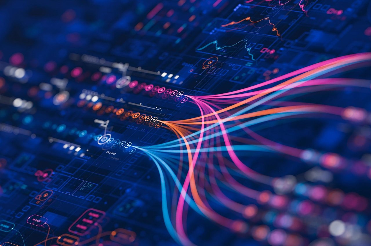 Illustration of AI energy efficiency research at Tufts University