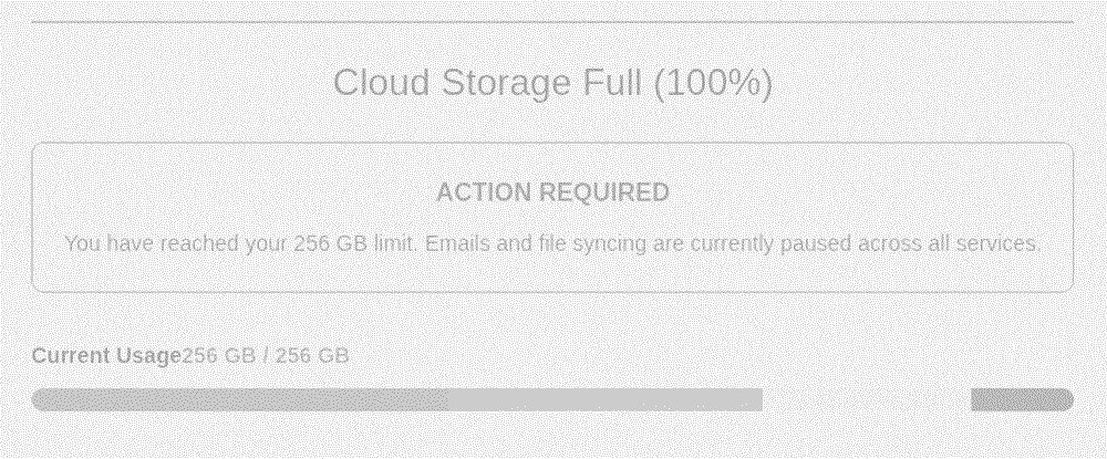 Example of vibe-coded spam email that looks like a legitimate cloud storage warning