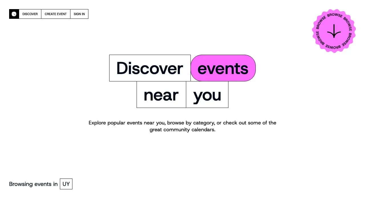 Event platform app template built with Lovable
