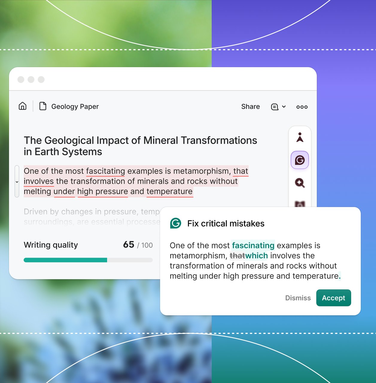 Superhuman's Grammarly AI writing assistant interface