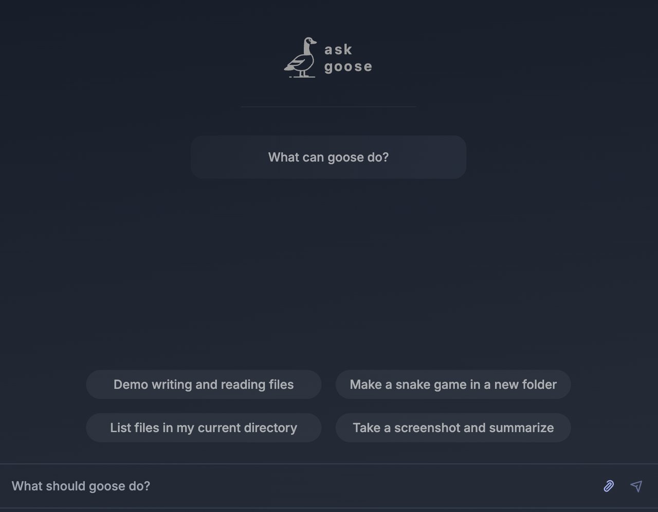 Goose desktop app chat interface