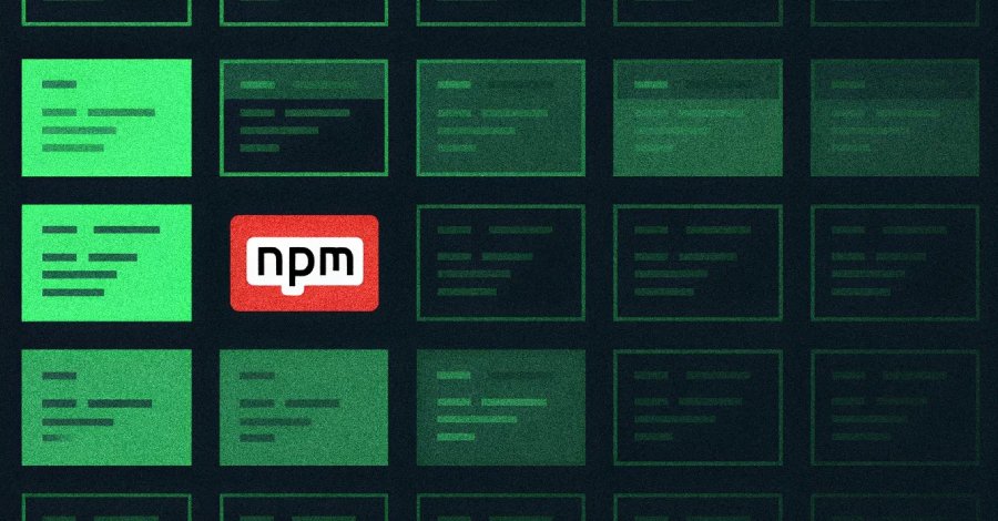 Illustration of npm malware supply chain attack spreading across packages