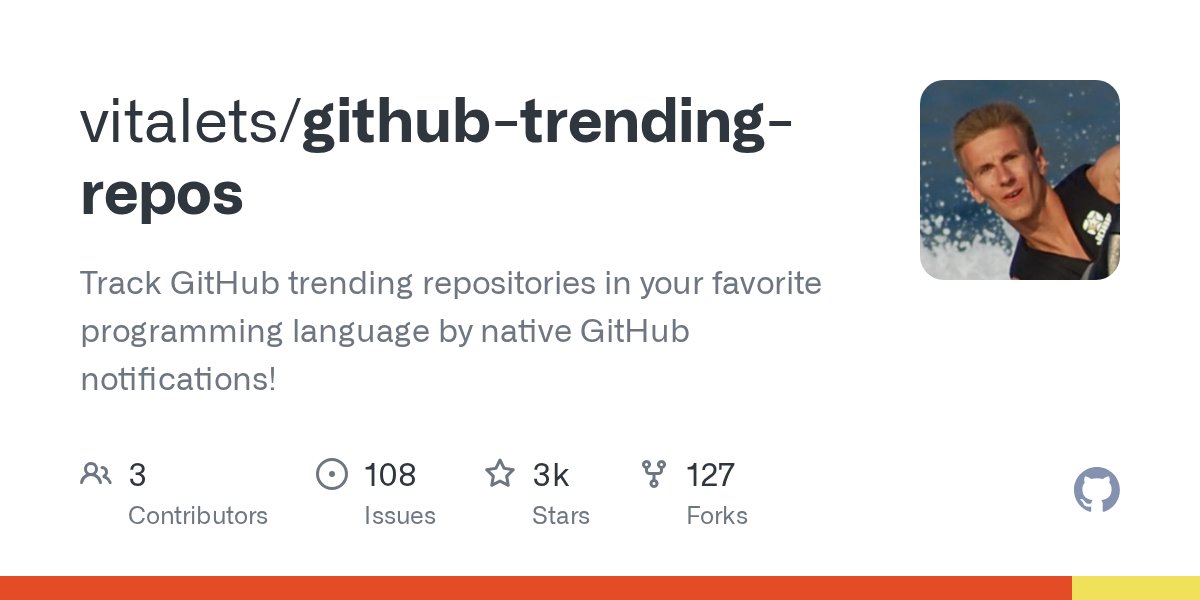 github-trending-repos open-source tool — free native GitHub notifications for trending AI developer repos by programming language