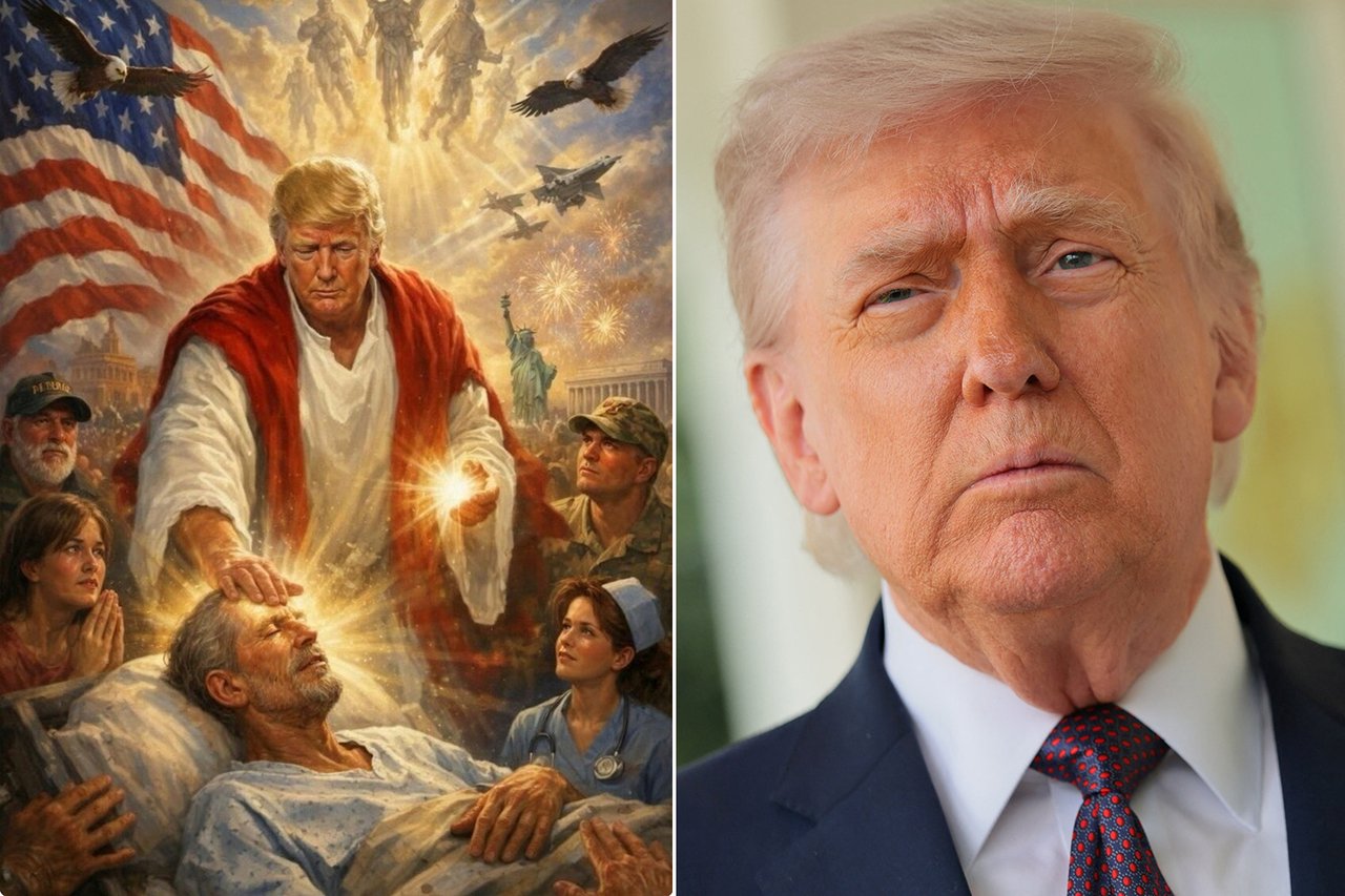 Trump AI-generated Jesus image posted on Truth Social — Colbert, Kimmel, and Stewart respond after post is deleted
